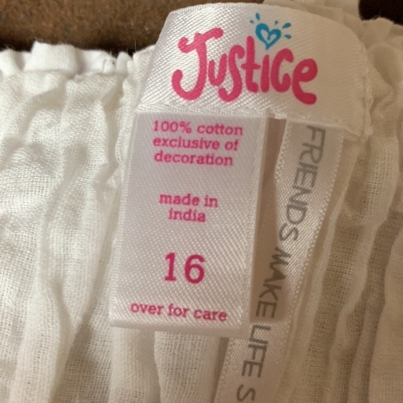 Justice white eyelet sundress with tiered ruffle skirt size 16 - Picture 9 of 11